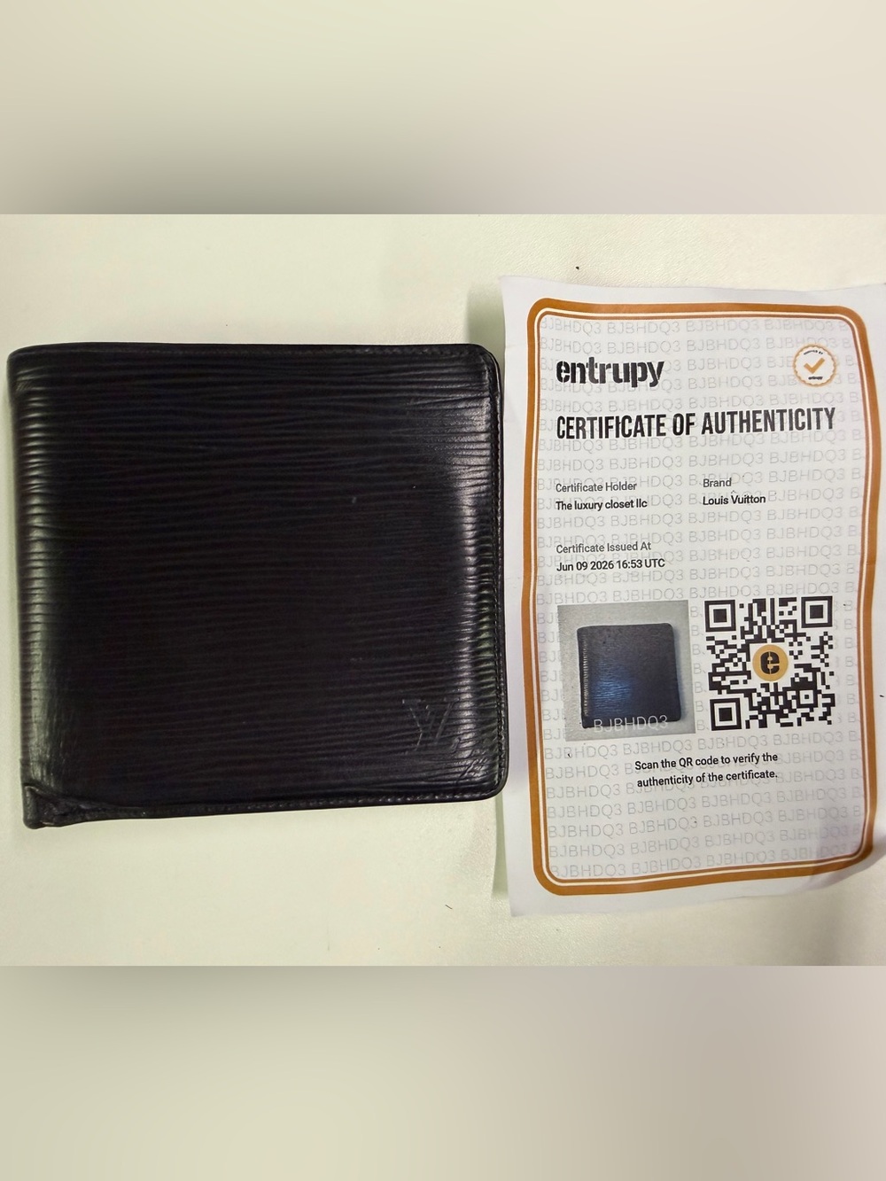 Louis Vuitton Black Epi Leather Bifold Wallet